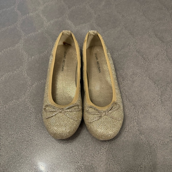 Stuart Weitzman Gold Ballet Flats Size 2 - Picture 1 of 3